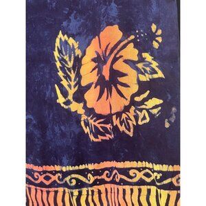 Habiscus Collection Blue Floral Fringe Rayon Lightweight & Vibrant Scarf 66 x 20